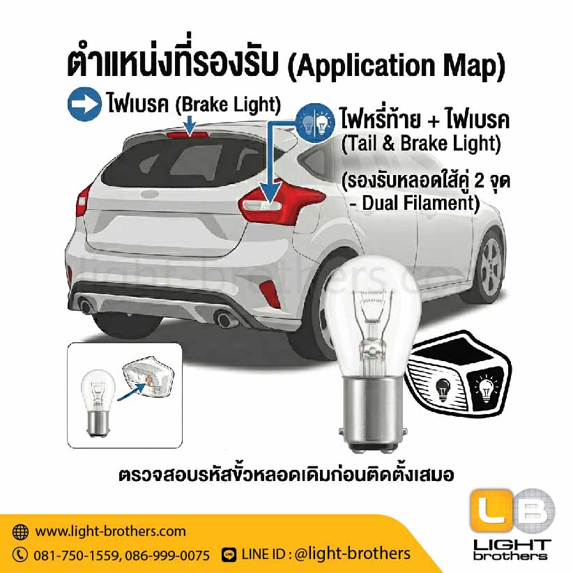 หลอดไฟเบรค STANLEY (สแตนเลย์) A-4879 ขั้วเขี้ยว 2 จุด 12V 23/8W - Image 4