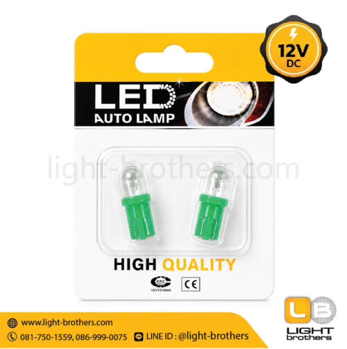 หลอดไฟหรี่ LED ขั้วเสียบ T10 1 จุด 12V - แสงสีเขียว Green - Image 5